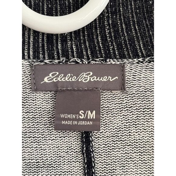 NWOT Eddie Bauer Womens S/M Open Front Cardigan With Geometric Pattern Cotton Bl - Picture 4 of 7